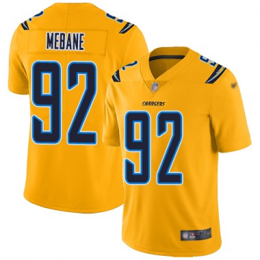 Los Angeles Chargers NFL Football Brandon Mebane Gold Jersey Men Limited  #92 Inverted Legend